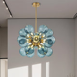 Cluster Blue Glass Bubble Kronleuchter