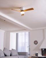 Deckenventilator aus Holz Licht