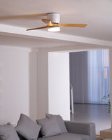 Deckenventilator aus Holz Licht