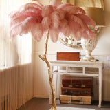 Straußenfeder Stehlampe aus Messing