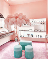 Straußenfeder Stehlampe aus Messing