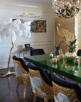 Straußenfeder Stehlampe aus Messing