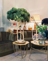 Straußenfeder Stehlampe aus Messing