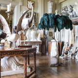 Straußenfeder Stehlampe aus Messing