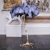 Straußenfeder Stehlampe aus Messing