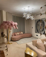 Straußenfeder Stehlampe aus Messing