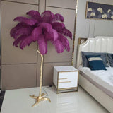 Straußenfeder Stehlampe aus Messing