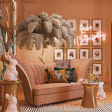 Straußenfeder Stehlampe aus Messing