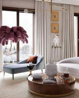 Straußenfeder Stehlampe aus Messing