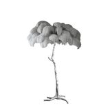 Straußenfeder Stehlampe aus Messing