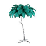 Straußenfeder Stehlampe aus Messing