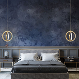 Gold Geometrische Pendelleuchte 2-Ring LED-Hängelampe aus Messing