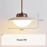 Wallnuss und Stein Pendelleuchte