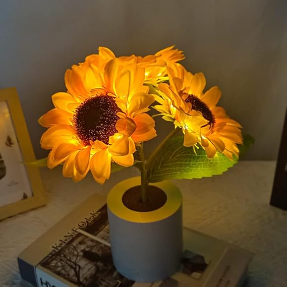 Schimmernde Sonnenblumenlampe