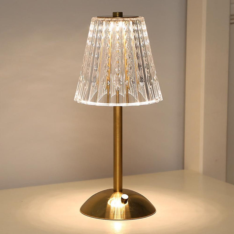 Goldene Kristall-Tischlampe