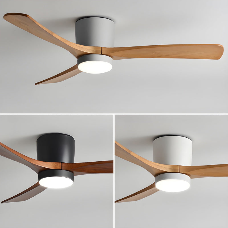 Deckenventilator aus Holz Licht