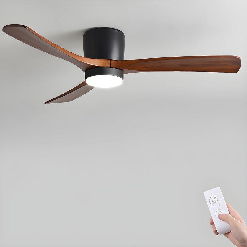 Deckenventilator aus Holz Licht