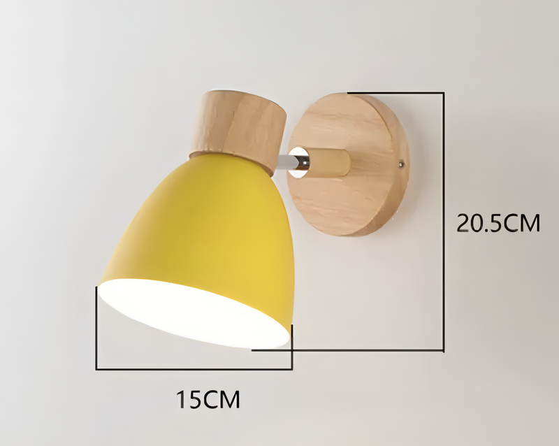 Jandiel - Nordisch-moderne hängende Schalter-Wandleuchte aus Holz