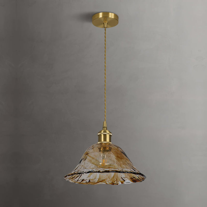 Weinlese Braun Glas Pendelleuchte