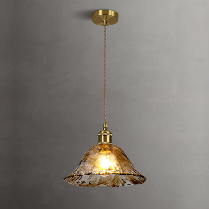 Weinlese Braun Glas Pendelleuchte
