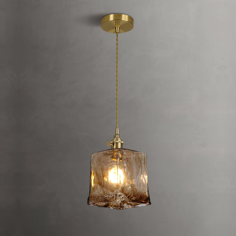 Weinlese Braun Glas Pendelleuchte