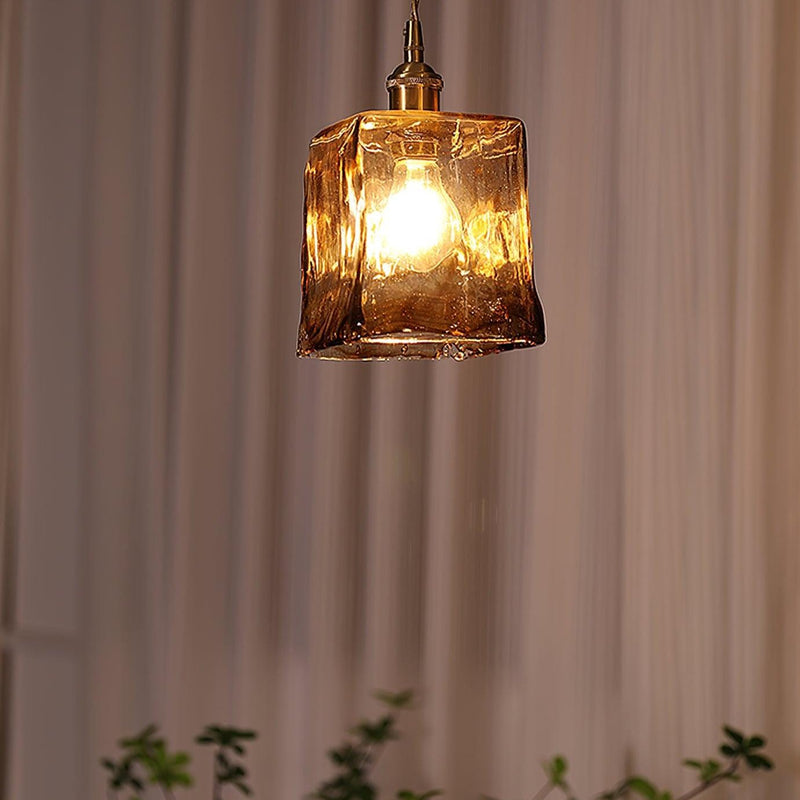 Weinlese Braun Glas Pendelleuchte