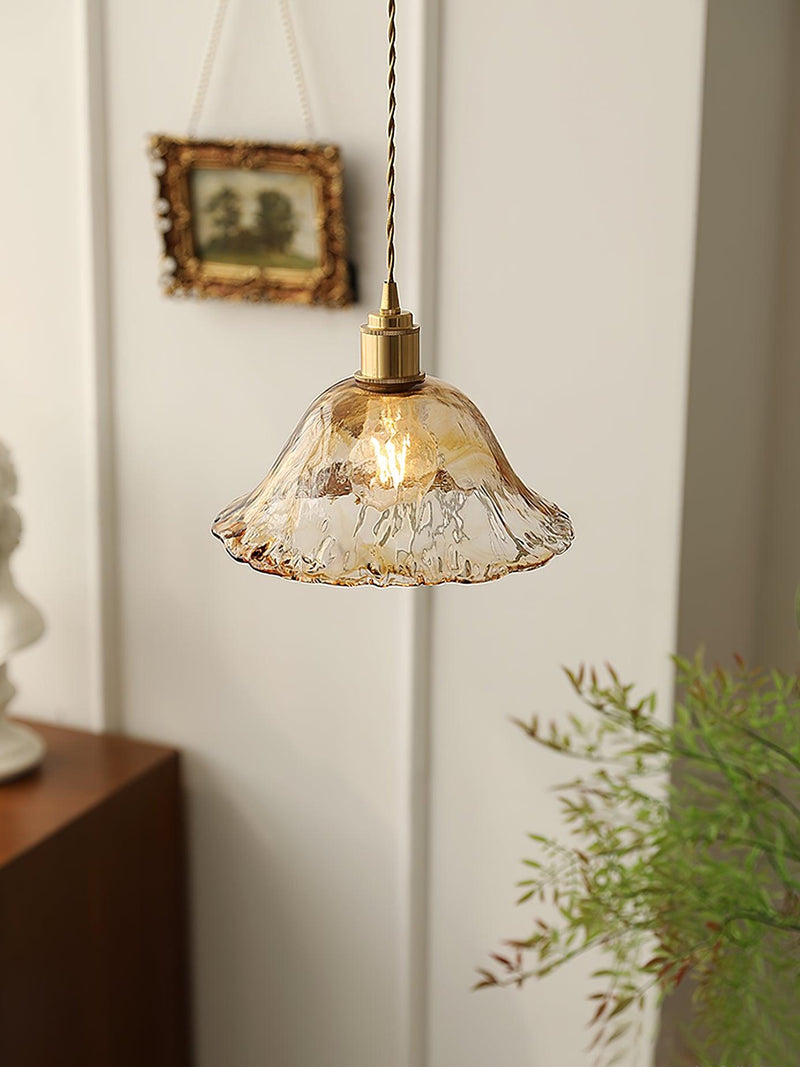 Weinlese Braun Glas Pendelleuchte