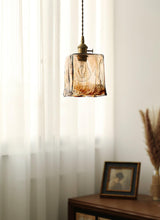 Weinlese Braun Glas Pendelleuchte