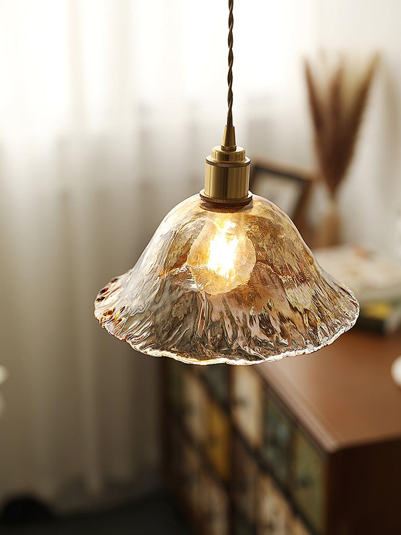 Weinlese Braun Glas Pendelleuchte