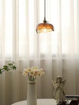 Weinlese Braun Glas Pendelleuchte
