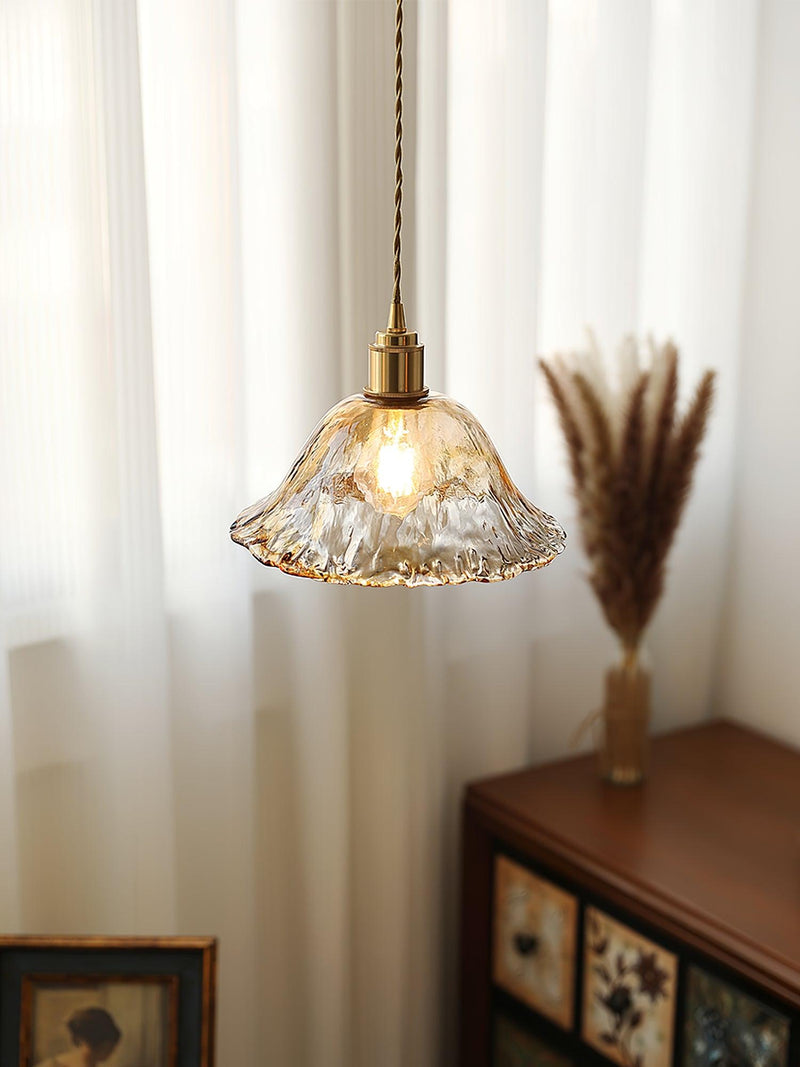 Weinlese Braun Glas Pendelleuchte