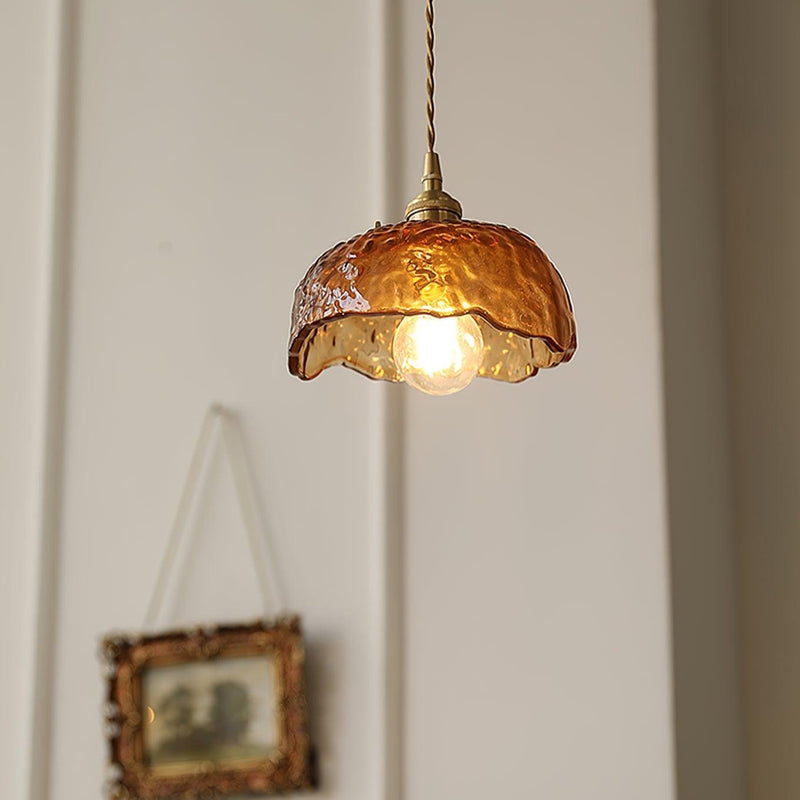 Weinlese Braun Glas Pendelleuchte