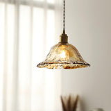 Weinlese Braun Glas Pendelleuchte