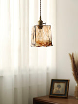 Weinlese Braun Glas Pendelleuchte