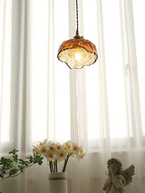 Weinlese Braun Glas Pendelleuchte