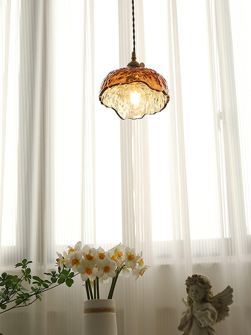 Weinlese Braun Glas Pendelleuchte