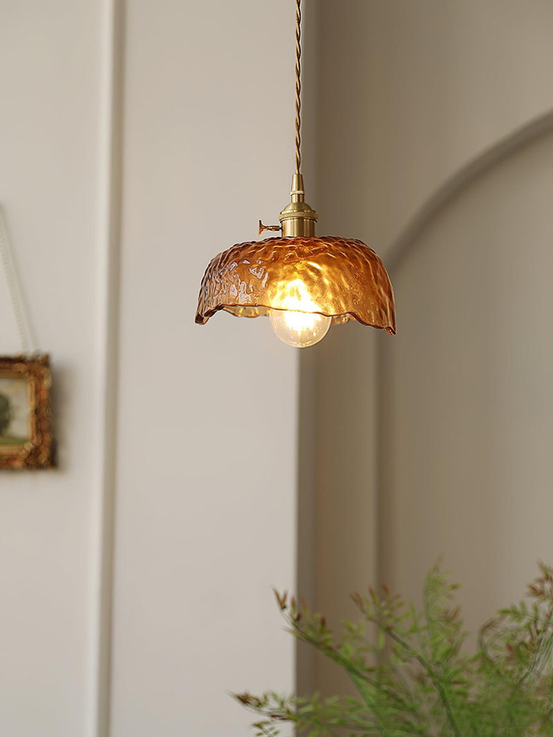 Weinlese Braun Glas Pendelleuchte