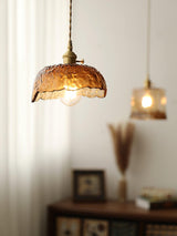 Weinlese Braun Glas Pendelleuchte