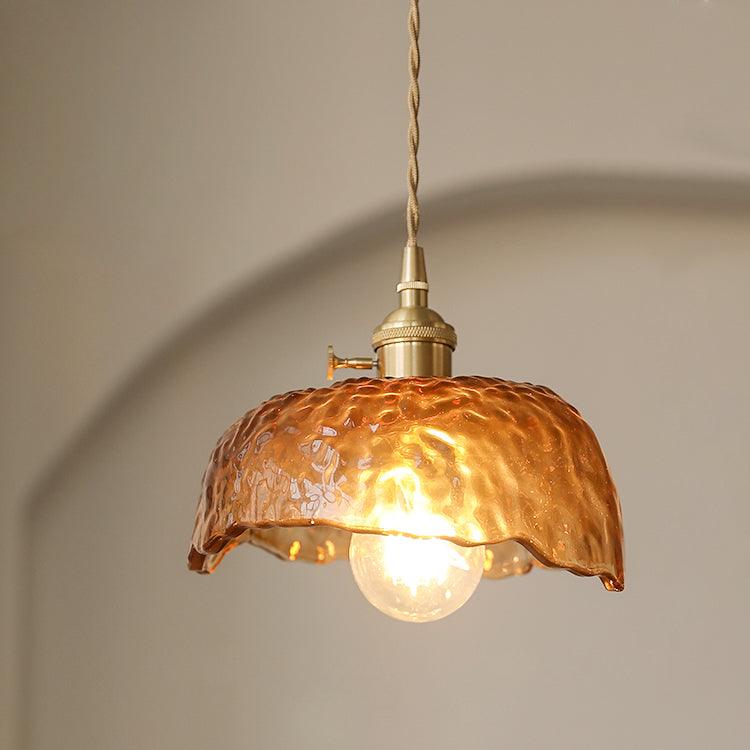 Weinlese Braun Glas Pendelleuchte