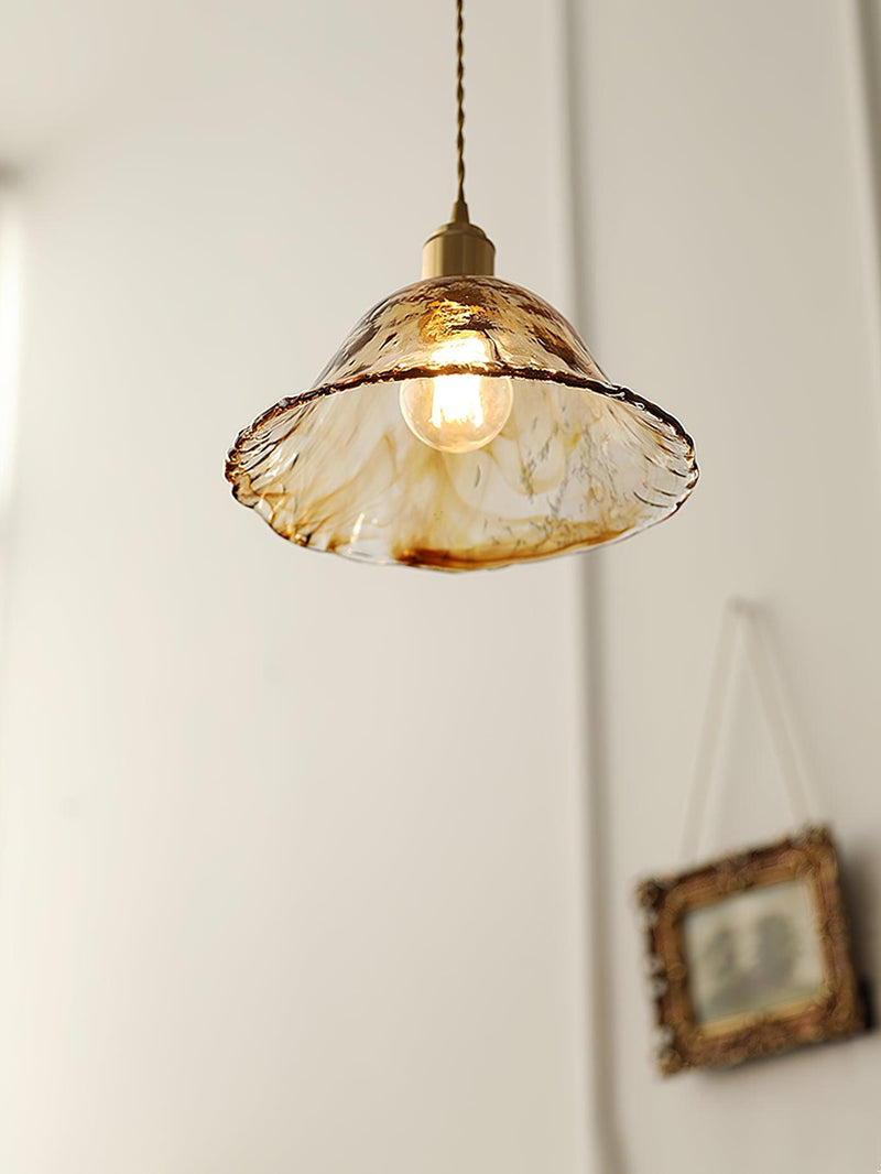 Weinlese Braun Glas Pendelleuchte