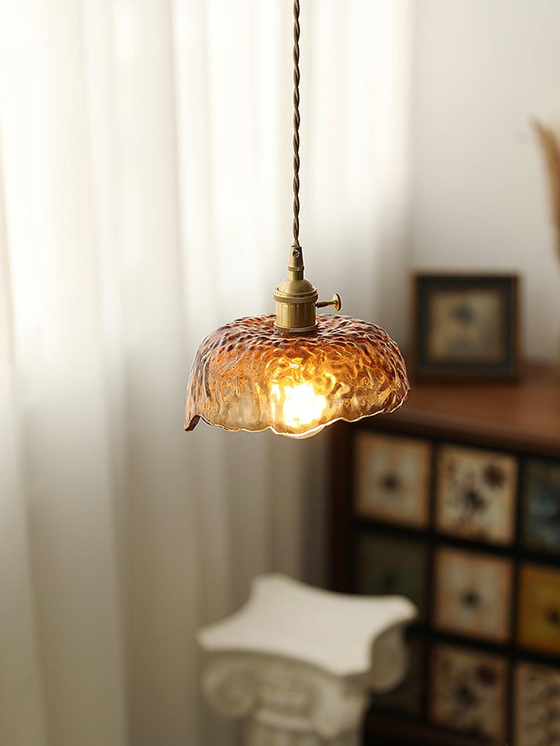 Weinlese Braun Glas Pendelleuchte