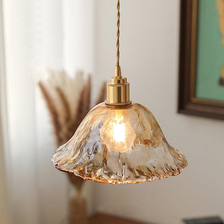 Weinlese Braun Glas Pendelleuchte