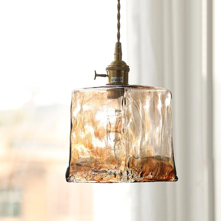 Weinlese Braun Glas Pendelleuchte