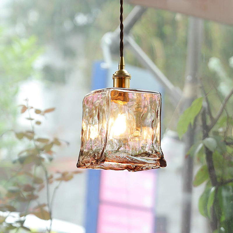 Weinlese Braun Glas Pendelleuchte