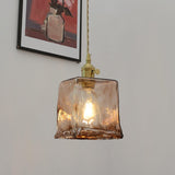 Weinlese Braun Glas Pendelleuchte