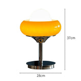 Vintage Bauhaus Glas Gelb Tischlampe